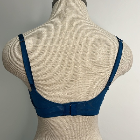 Victoria's Secret Bra Size 32DD Blue Lace Lined Classic Coverage Demi - Picture 7 of 16